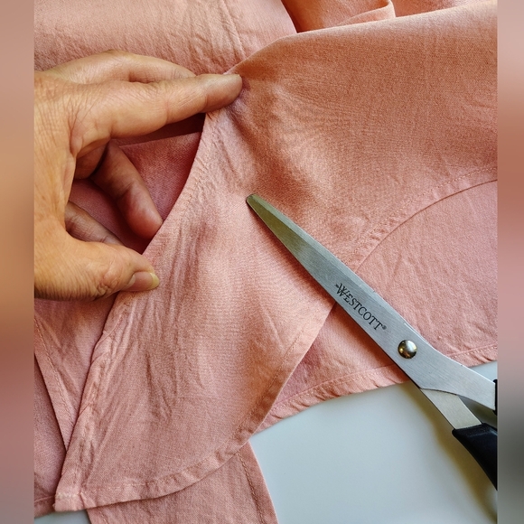 Cloth & Stone By Antropologie Tie-Front Blouse Peach Buttons Lyocell sz M. - Picture 13 of 14